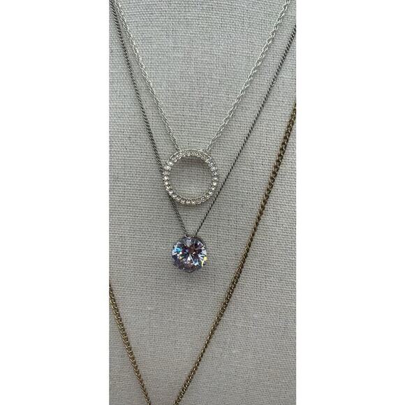 Lot Of 3 Dainty Little Bling Necklaces 1 Is An Aero Necklace - Picture 2 of 8